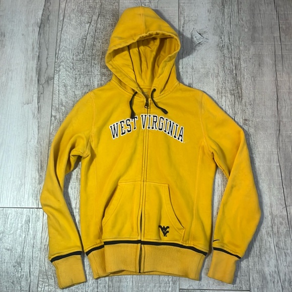 West Virginia Mountaineers Yellow‎ Nike Women’s Zip up Hoodie Size XS - Picture 3 of 9